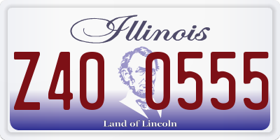 IL license plate Z400555