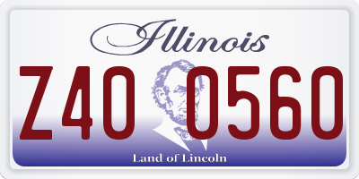 IL license plate Z400560