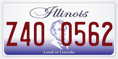 IL license plate Z400562