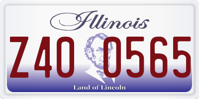 IL license plate Z400565