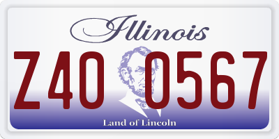 IL license plate Z400567