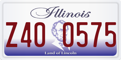 IL license plate Z400575