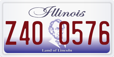 IL license plate Z400576