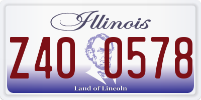 IL license plate Z400578