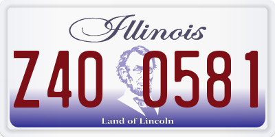 IL license plate Z400581