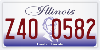 IL license plate Z400582