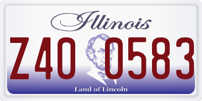 IL license plate Z400583