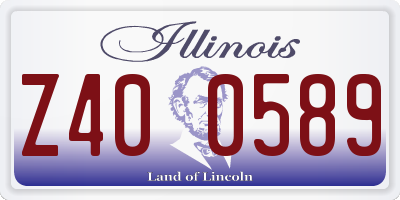 IL license plate Z400589
