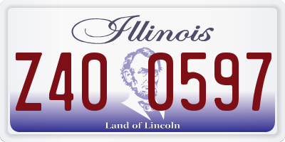 IL license plate Z400597