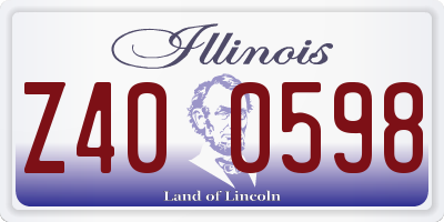 IL license plate Z400598