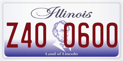 IL license plate Z400600