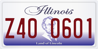 IL license plate Z400601