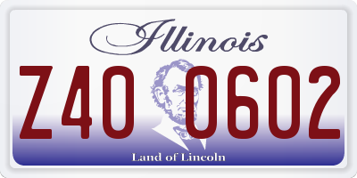 IL license plate Z400602