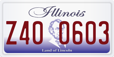 IL license plate Z400603