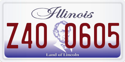 IL license plate Z400605