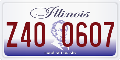 IL license plate Z400607