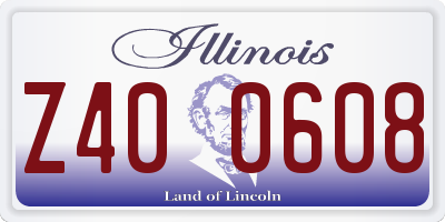 IL license plate Z400608