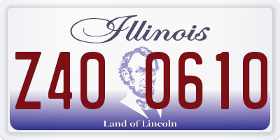 IL license plate Z400610