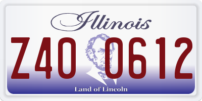 IL license plate Z400612