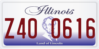 IL license plate Z400616