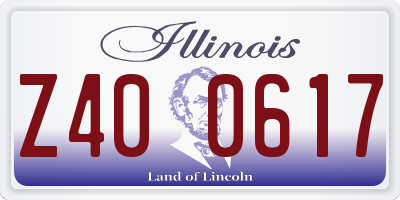 IL license plate Z400617