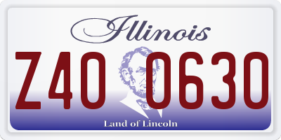 IL license plate Z400630