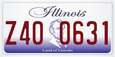 IL license plate Z400631