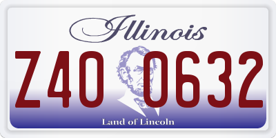 IL license plate Z400632