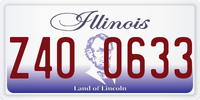 IL license plate Z400633