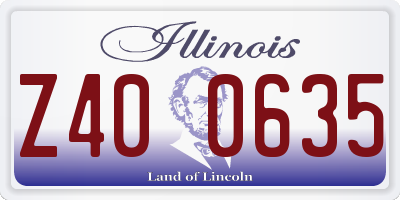 IL license plate Z400635
