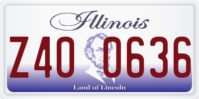 IL license plate Z400636