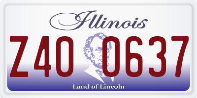 IL license plate Z400637