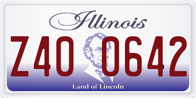 IL license plate Z400642