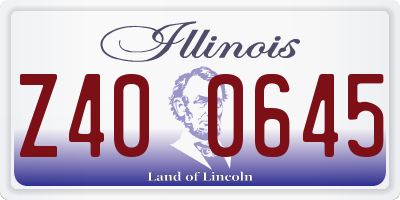 IL license plate Z400645