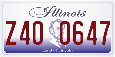 IL license plate Z400647