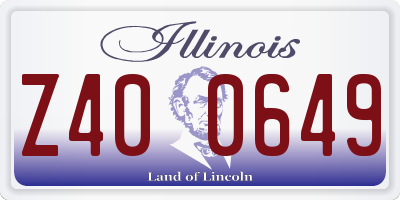 IL license plate Z400649