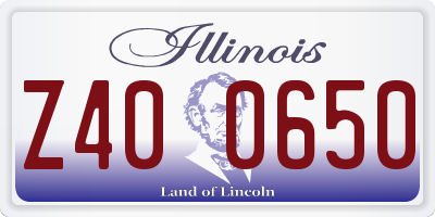 IL license plate Z400650