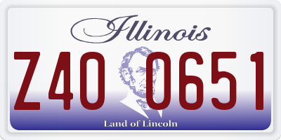 IL license plate Z400651