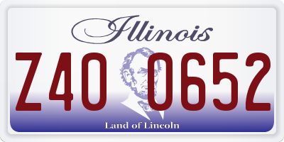 IL license plate Z400652
