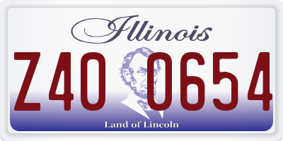 IL license plate Z400654