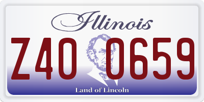 IL license plate Z400659