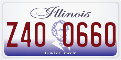 IL license plate Z400660