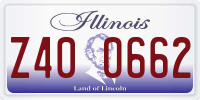 IL license plate Z400662
