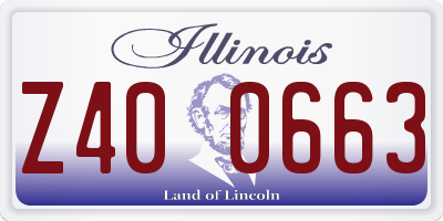IL license plate Z400663