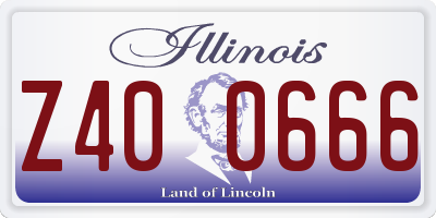 IL license plate Z400666