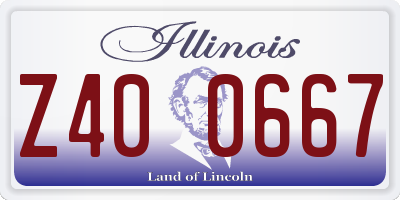 IL license plate Z400667