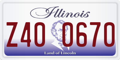 IL license plate Z400670