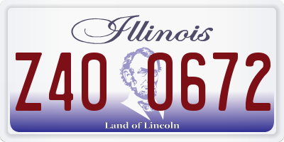 IL license plate Z400672