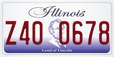 IL license plate Z400678
