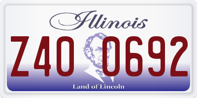IL license plate Z400692
